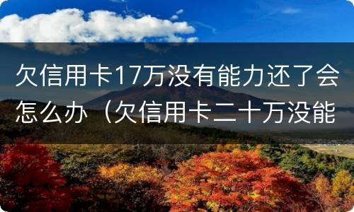 欠信用卡17万没有能力还了会怎么办（欠信用卡二十万没能力还了）