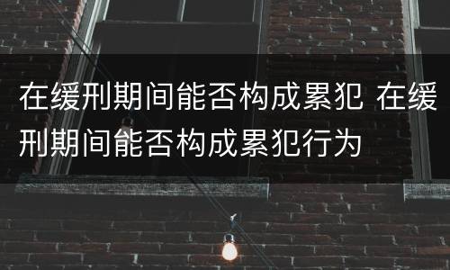 在缓刑期间能否构成累犯 在缓刑期间能否构成累犯行为