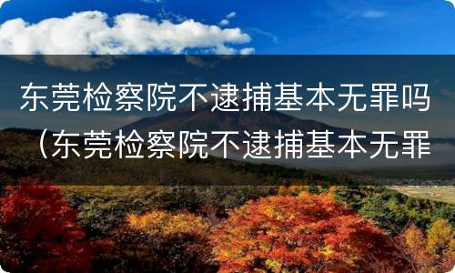 东莞检察院不逮捕基本无罪吗（东莞检察院不逮捕基本无罪吗）