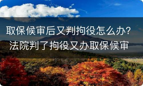 取保候审后又判拘役怎么办？ 法院判了拘役又办取保候审