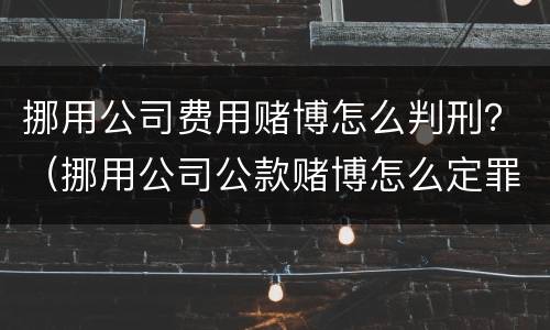 挪用公司费用赌博怎么判刑？（挪用公司公款赌博怎么定罪）