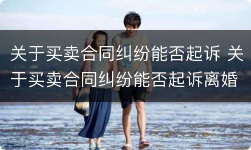 关于买卖合同纠纷能否起诉 关于买卖合同纠纷能否起诉离婚