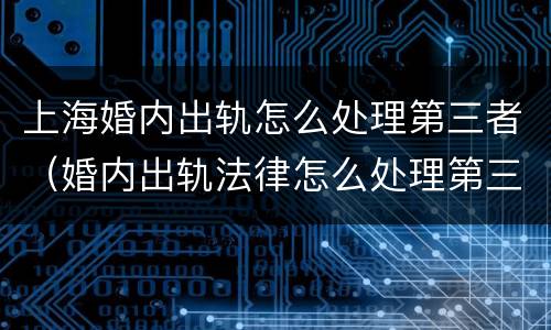 上海婚内出轨怎么处理第三者（婚内出轨法律怎么处理第三者）