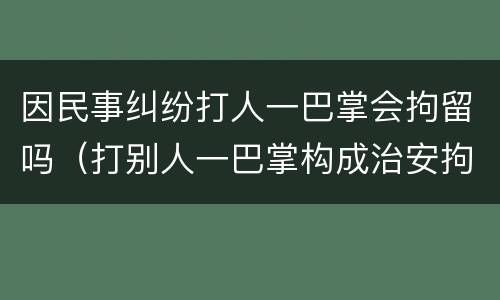 因民事纠纷打人一巴掌会拘留吗（打别人一巴掌构成治安拘留吗）
