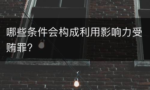 哪些条件会构成利用影响力受贿罪?