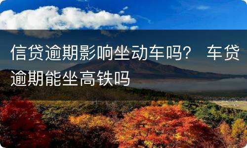 信贷逾期影响坐动车吗？ 车贷逾期能坐高铁吗