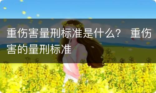 重伤害量刑标准是什么？ 重伤害的量刑标准