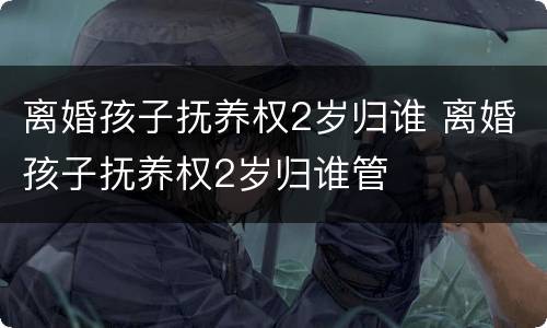 离婚孩子抚养权2岁归谁 离婚孩子抚养权2岁归谁管
