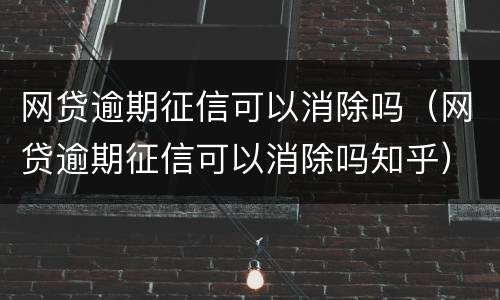 网贷逾期征信可以消除吗（网贷逾期征信可以消除吗知乎）