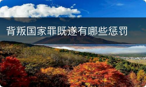 背叛国家罪既遂有哪些惩罚