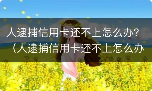 人逮捕信用卡还不上怎么办？（人逮捕信用卡还不上怎么办）