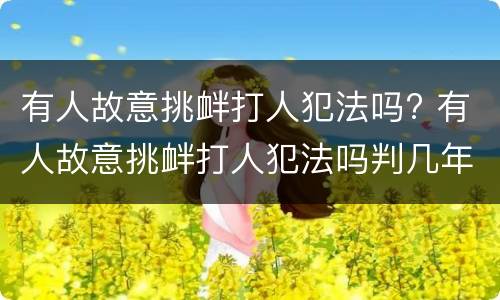 有人故意挑衅打人犯法吗? 有人故意挑衅打人犯法吗判几年