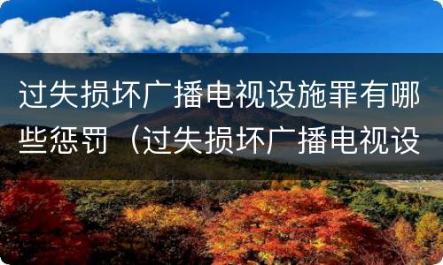 过失损坏广播电视设施罪有哪些惩罚（过失损坏广播电视设施罪有哪些惩罚措施）