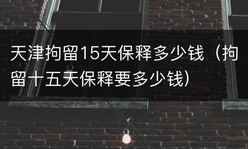天津拘留15天保释多少钱（拘留十五天保释要多少钱）