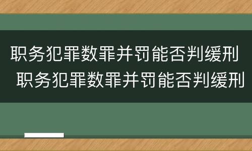 职务犯罪数罪并罚能否判缓刑 职务犯罪数罪并罚能否判缓刑的情形