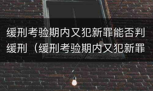 缓刑考验期内又犯新罪能否判缓刑（缓刑考验期内又犯新罪能否判缓刑 检察日报哪一期）