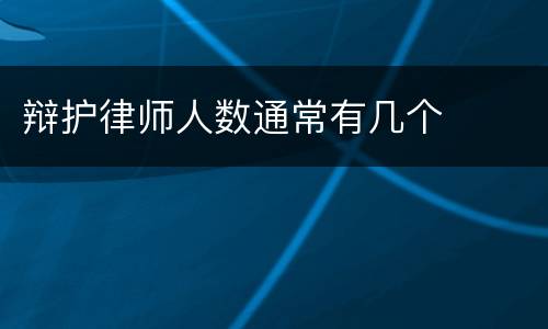 辩护律师人数通常有几个