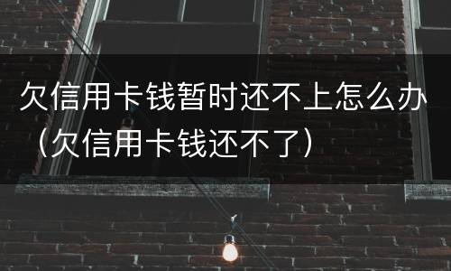欠信用卡钱暂时还不上怎么办（欠信用卡钱还不了）