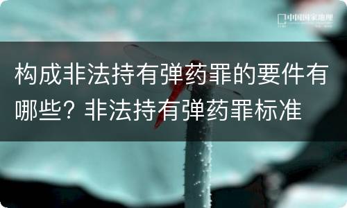 构成非法持有弹药罪的要件有哪些? 非法持有弹药罪标准