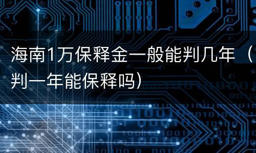海南1万保释金一般能判几年（判一年能保释吗）
