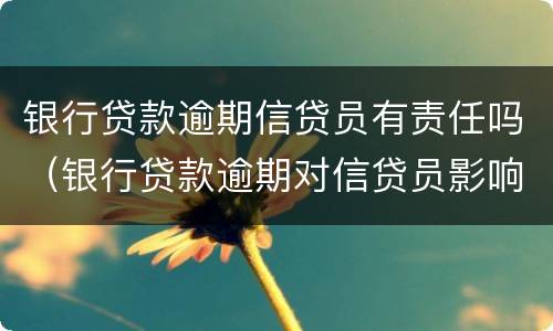 银行贷款逾期信贷员有责任吗（银行贷款逾期对信贷员影响）