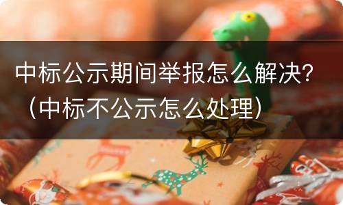 中标公示期间举报怎么解决？（中标不公示怎么处理）