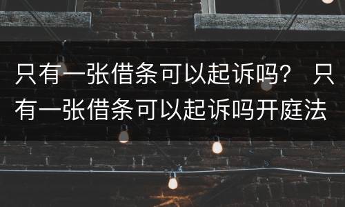 只有一张借条可以起诉吗？ 只有一张借条可以起诉吗开庭法官.以证据不足不支持