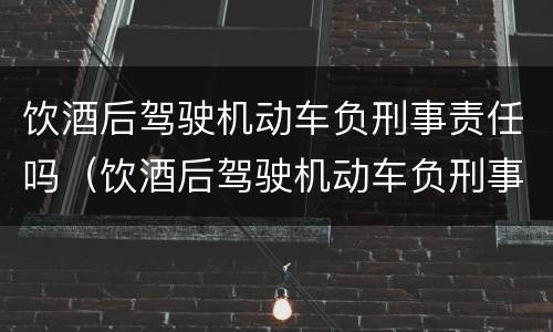 饮酒后驾驶机动车负刑事责任吗（饮酒后驾驶机动车负刑事责任吗）