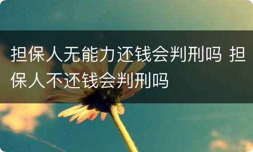 担保人无能力还钱会判刑吗 担保人不还钱会判刑吗