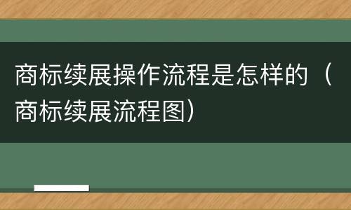 商标续展操作流程是怎样的（商标续展流程图）