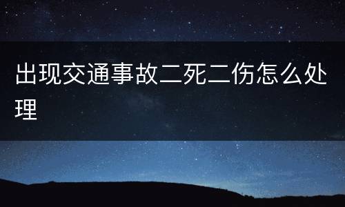 出现交通事故二死二伤怎么处理