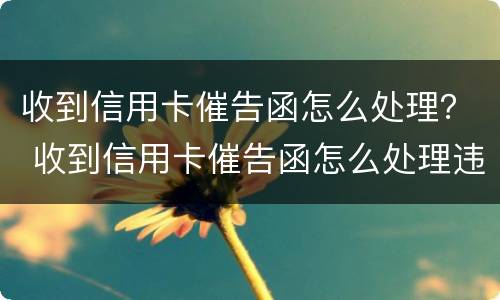 收到信用卡催告函怎么处理？ 收到信用卡催告函怎么处理违规