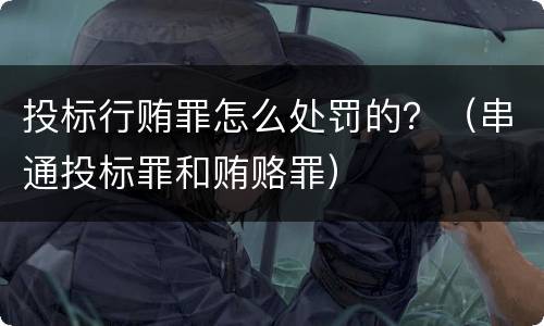 投标行贿罪怎么处罚的？（串通投标罪和贿赂罪）
