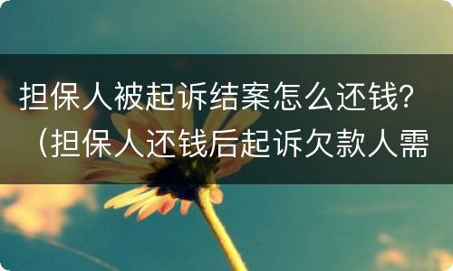 担保人被起诉结案怎么还钱？（担保人还钱后起诉欠款人需要哪些证据）