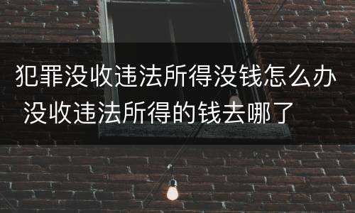 犯罪没收违法所得没钱怎么办 没收违法所得的钱去哪了