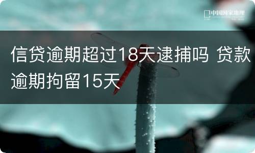 信贷逾期超过18天逮捕吗 贷款逾期拘留15天