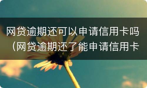 网贷逾期还可以申请信用卡吗（网贷逾期还了能申请信用卡吗）