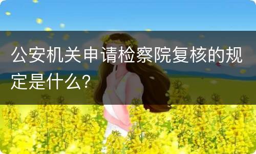 公安机关申请检察院复核的规定是什么？