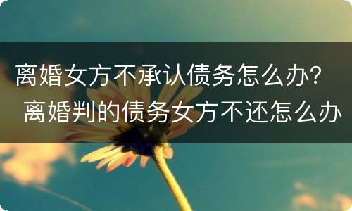离婚女方不承认债务怎么办？ 离婚判的债务女方不还怎么办