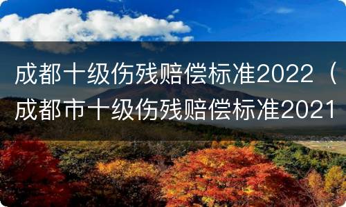 成都十级伤残赔偿标准2022（成都市十级伤残赔偿标准2021）