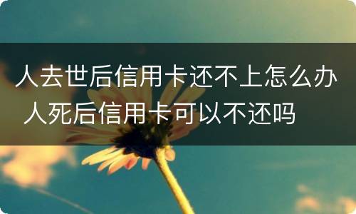 人去世后信用卡还不上怎么办 人死后信用卡可以不还吗