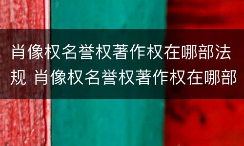 肖像权名誉权著作权在哪部法规 肖像权名誉权著作权在哪部法规里有