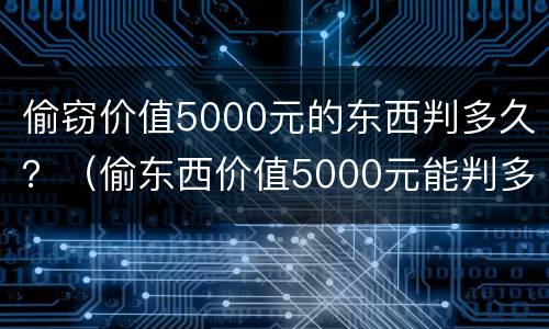 偷窃价值5000元的东西判多久？（偷东西价值5000元能判多少年）
