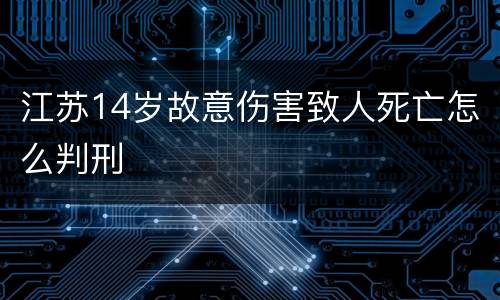 江苏14岁故意伤害致人死亡怎么判刑