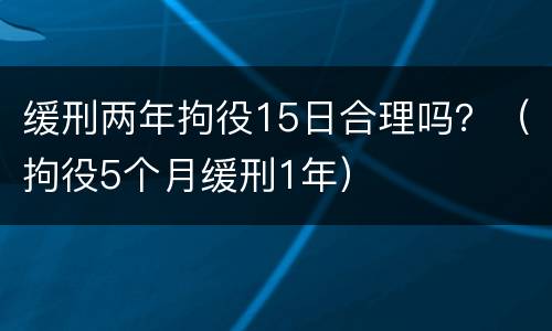 缓刑两年拘役15日合理吗？（拘役5个月缓刑1年）