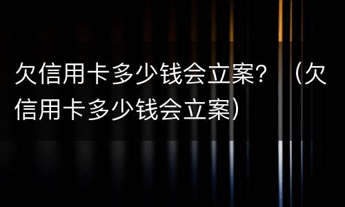欠信用卡多少钱会立案？（欠信用卡多少钱会立案）