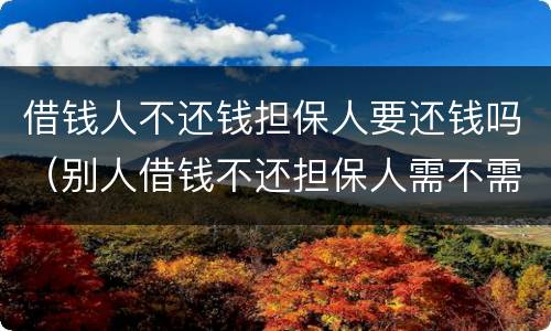 借钱人不还钱担保人要还钱吗（别人借钱不还担保人需不需要还钱）