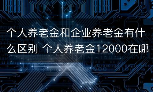 个人养老金和企业养老金有什么区别 个人养老金12000在哪交