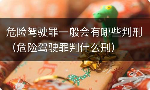 危险驾驶罪一般会有哪些判刑（危险驾驶罪判什么刑）