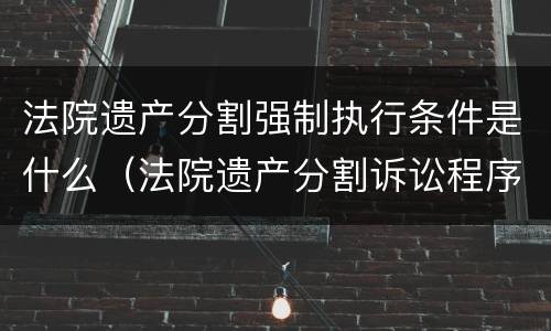 法院遗产分割强制执行条件是什么（法院遗产分割诉讼程序）